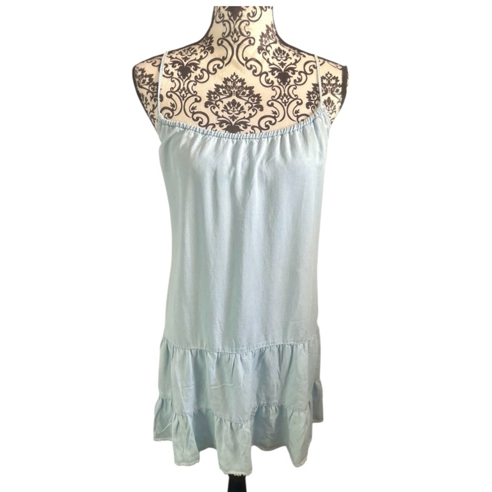 MIA & MADISON Blue Mini Dress with Flowy Silhouette and Ruffled Hem